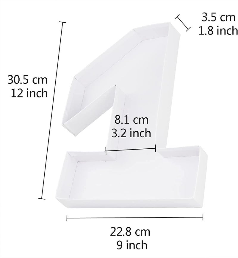 WENPACK 12" Fillable Cardboard Number Shaped Gift Grazing Charcuterie Board Paper Container (1) - Image 2